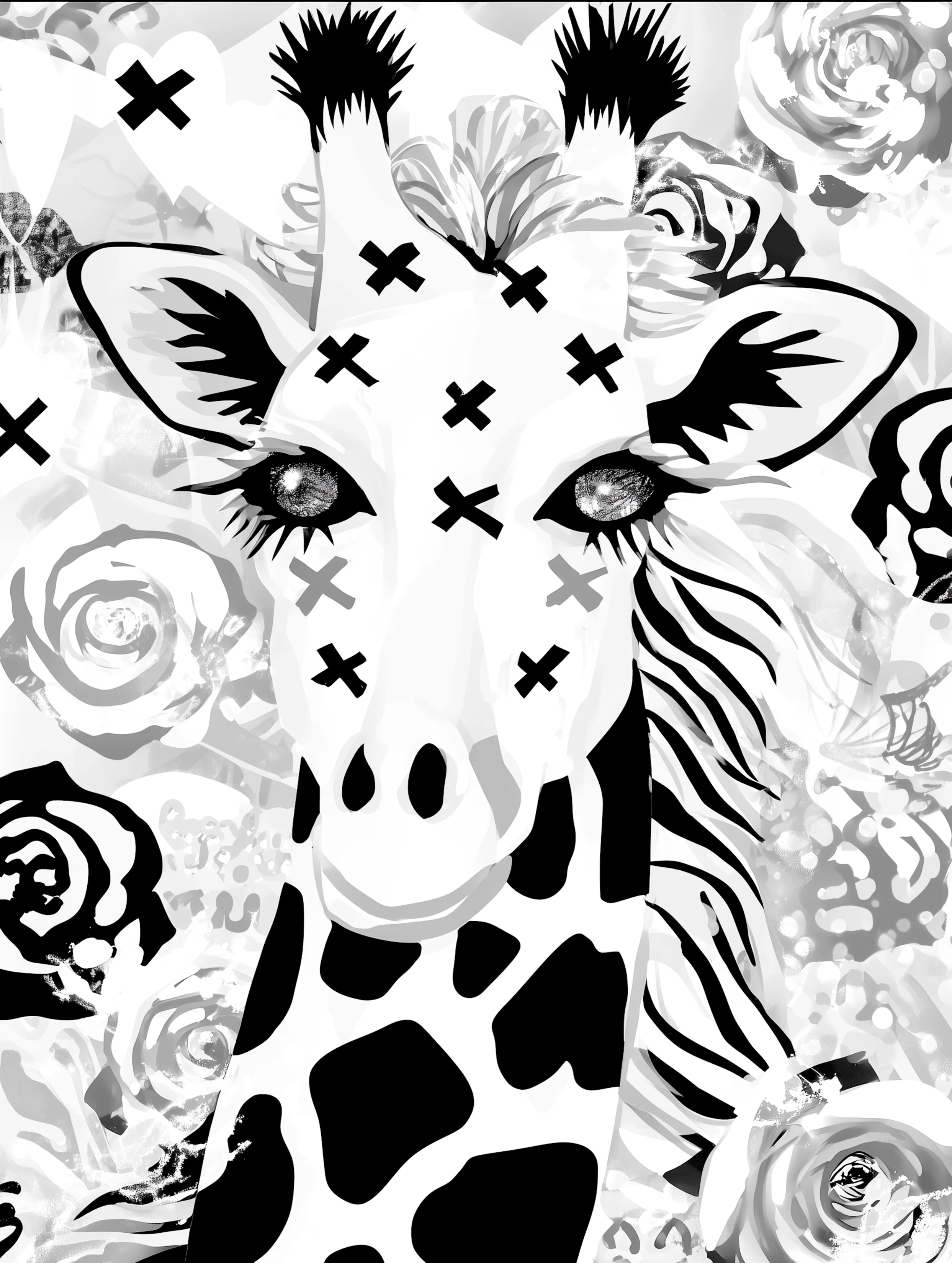 Free printable giraffe coloring page featuring face of giraffe coloring sheet